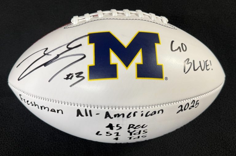 Andrew Marsh Signed Inscribed Freshmen Stats Michigan Wolverines Football JSA