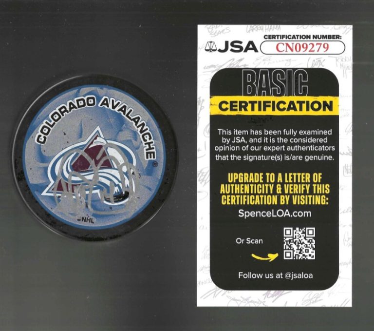 Theo Fleury Signed Colorado Avalanche Souvenir Puck JSA COA