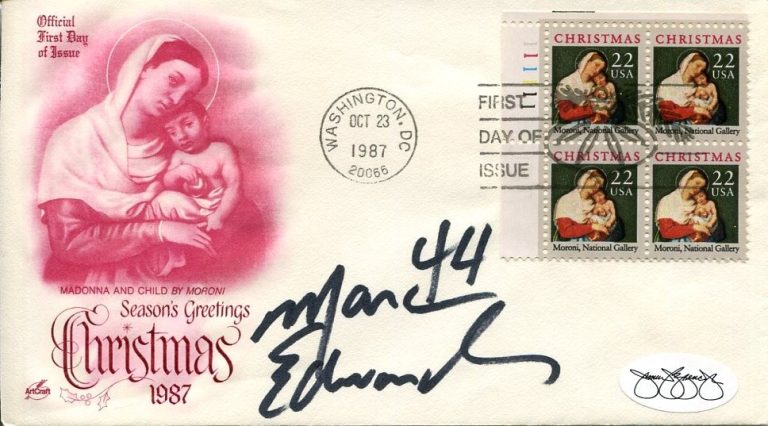 Marc Edwards Notre Dame New England Patriots Super Bowl Signed Autograph FDC JSA