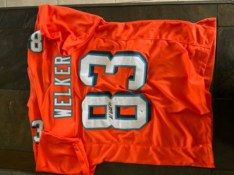 Wes Welker Custom Miami Dolphins Signed Jersey PSA Authenticate COA