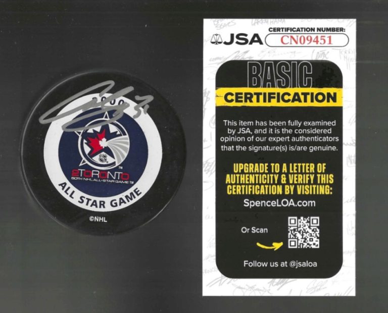 Curtis Joseph Signed Toronto Maple Leafs 2000 NHL All Star Game Puck JSA COA