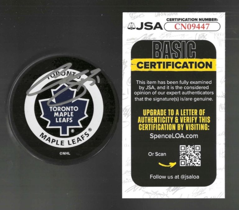 Curtis Joseph Signed Toronto Maple Leafs Official Game Puck JSA COA