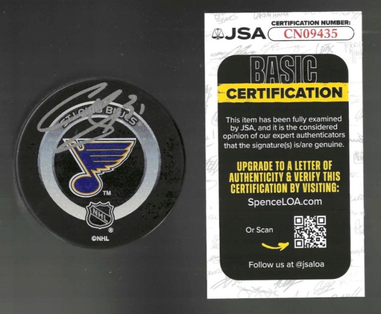 Curtis Joseph Signed St Louis Blues Official Game Puck #2 JSA COA