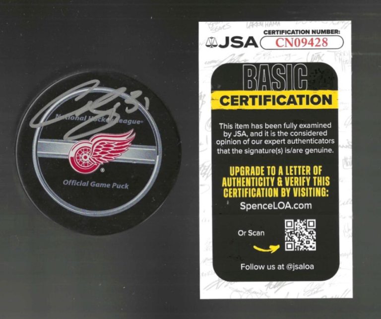 Curtis Joseph Signed Detroit Red Wings Official Game Puck JSA COA
