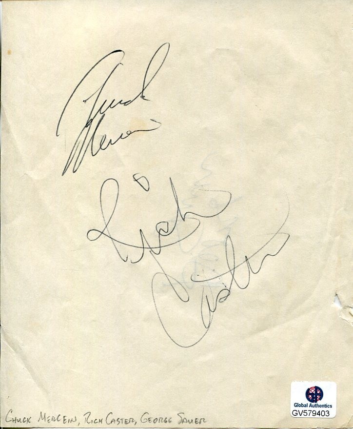 Rich Caster Chuck Mercein Super Bowl Champ George Sauer Signed Autograph GAI