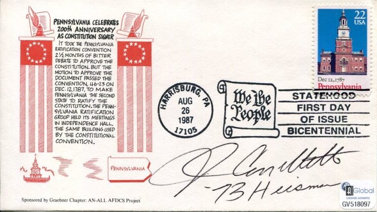 John Cappelletti Penn State Nittany Lions HOF Heisman Signed Autograph FDC GAI