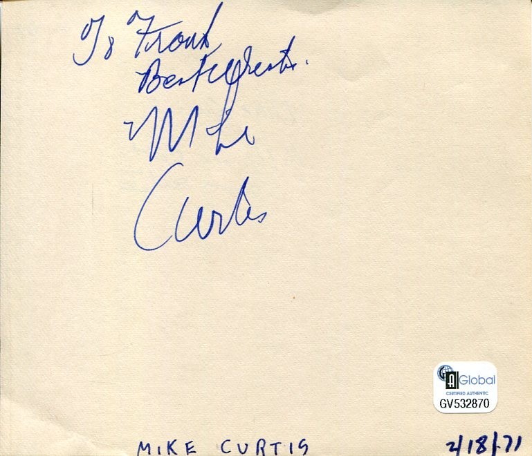 Mike Curtis Baltimore Colts Super Bowl Duke Blue Devils Signed Autograph GAI