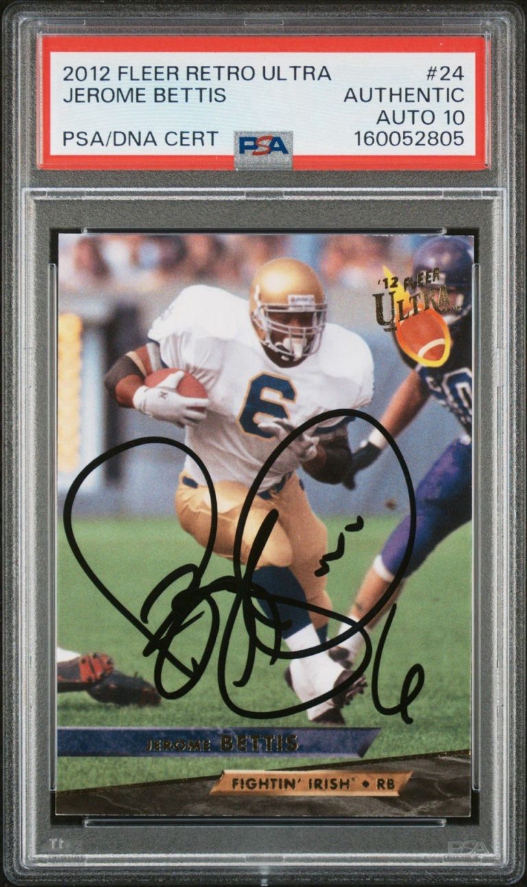 2012 FLEER RETRO ULTRA JEROME BETTIS #24 AUTO PSA 10 Notre Dame Fighting Irish