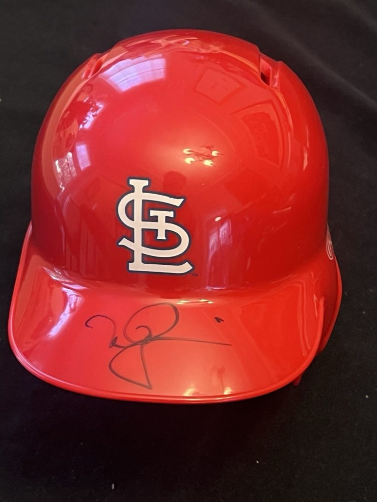 MARK McGWIRE SIGNED BASEBALL MINI HELMET AUTO ST LOUIS CARDINALS JSA COA