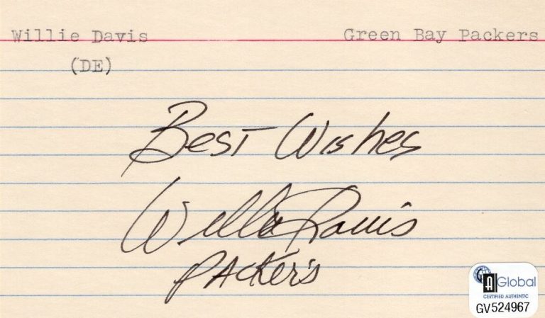 Willie Davis Green Bay Packers HOF SB Champ Grambling State Signed Autograph GAI