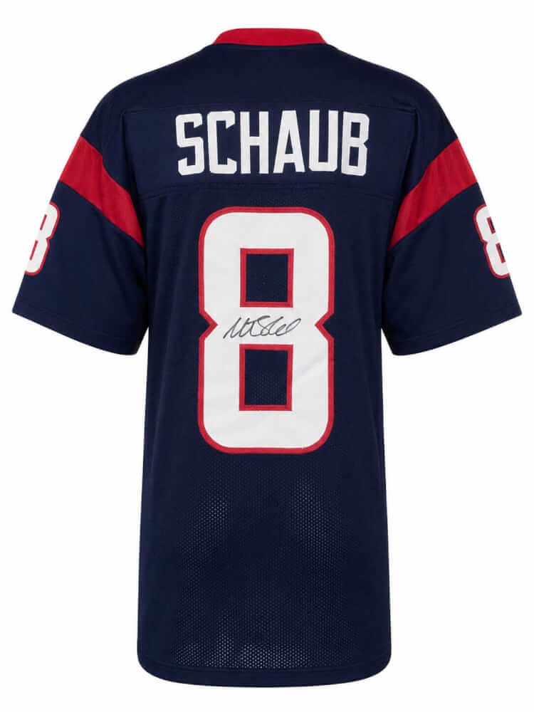 Matt Schaub (TEXANS) Signed Navy Custom Football Jersey - (SCHWARTZ SPORTS COA)