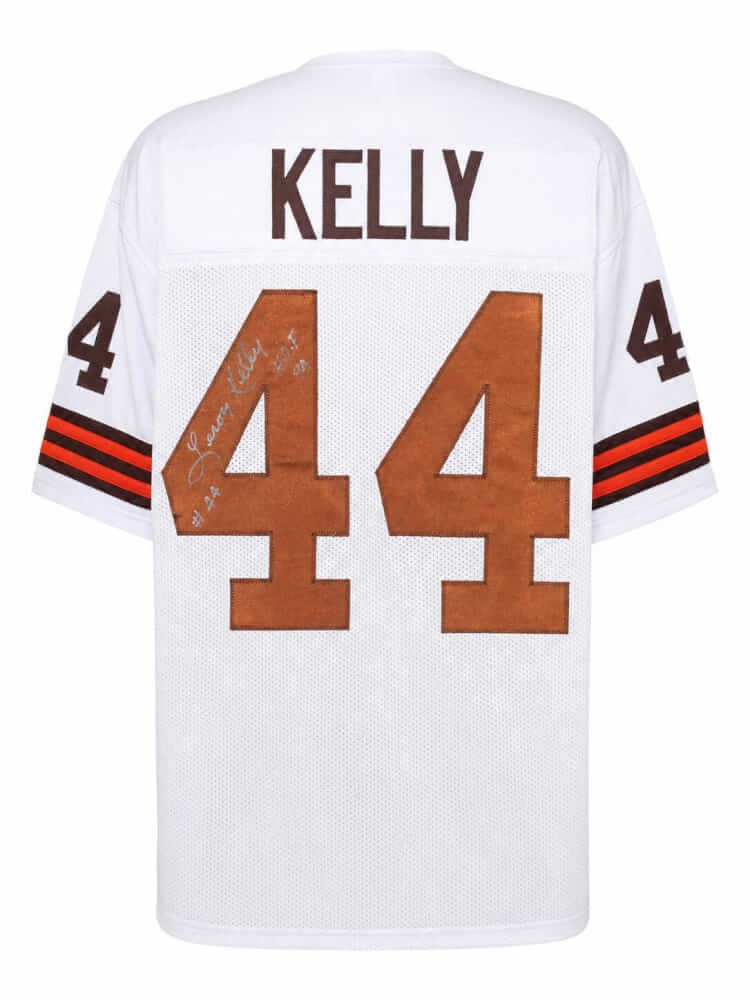 Leroy Kelly Signed White T/B Custom Football Jersey w/HOF'94 - (SCHWARTZ COA)