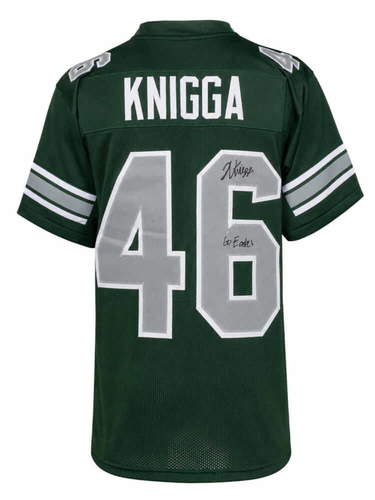 Noah Knigga Signed Green Custom College Football Jersey w/Go Eagles - (SS COA)