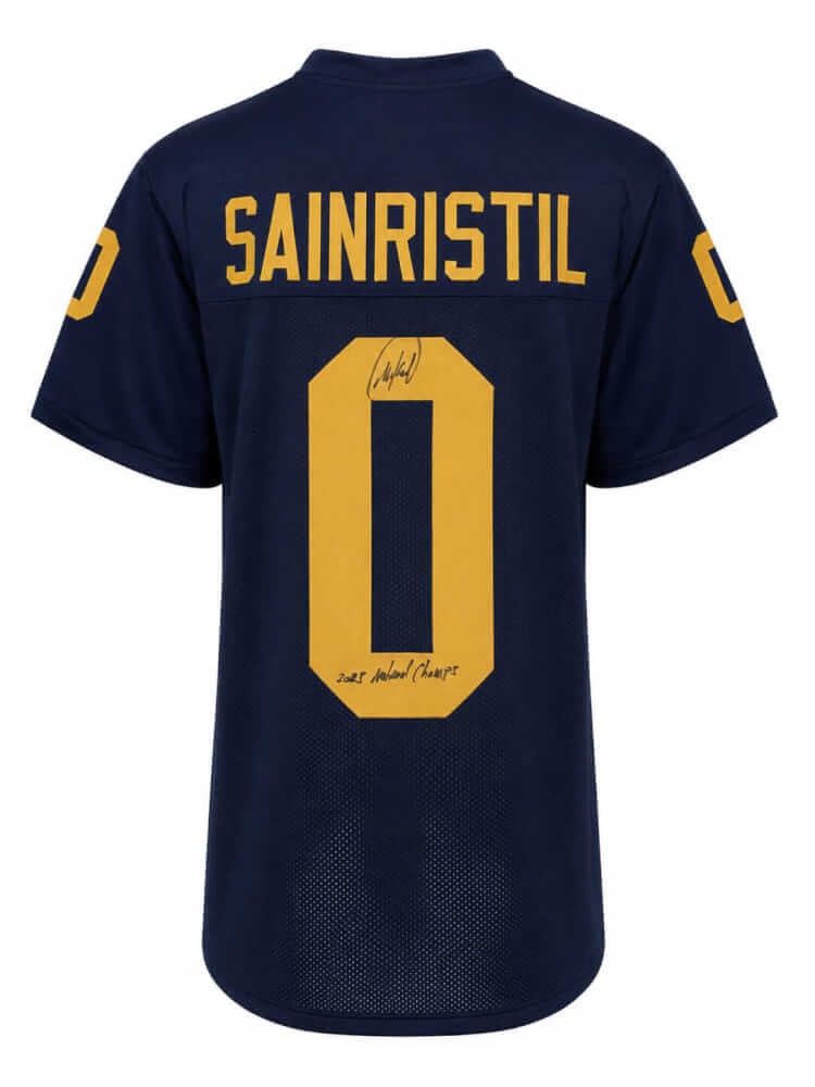 Mike Sainristil Signed Navy Custom College Football Jersey w/Champs - (SS COA)