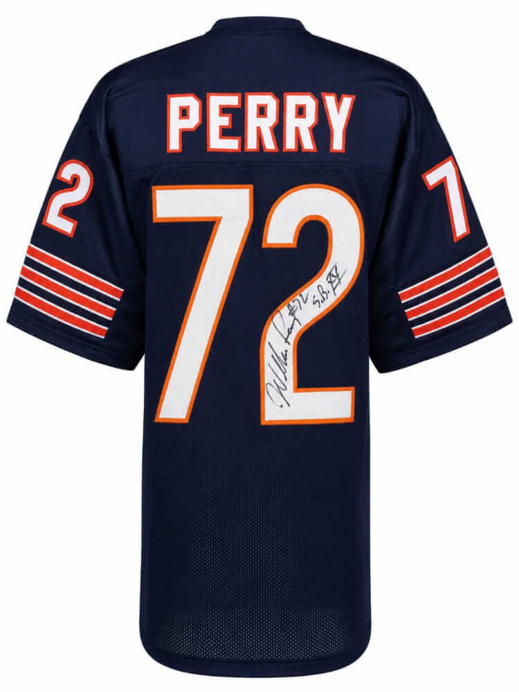 William Perry (BEARS) Signed Navy Custom Football Jersey w/SB XX (SCHWARTZ COA)
