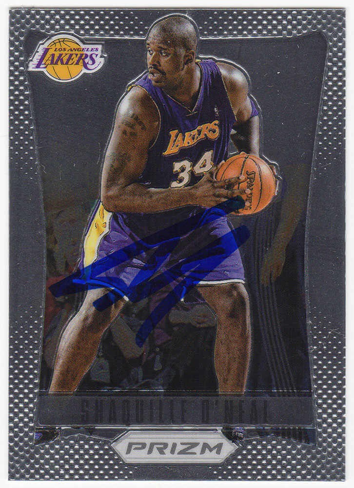 Shaquille O'Neal Signed LA Lakers 2012-13 Panini Prizm Card #166 -(SCHWARTZ COA)