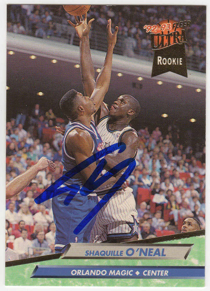 Shaquille O'Neal Signed Magic 1992-93 Fleer Ultra Rookie Card #328 - (SS COA)
