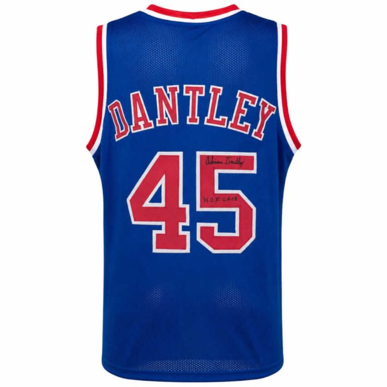 Adrian Dantley Signed Blue T/B Custom Basketball Jersey w/HOF - (SCHWARTZ COA)