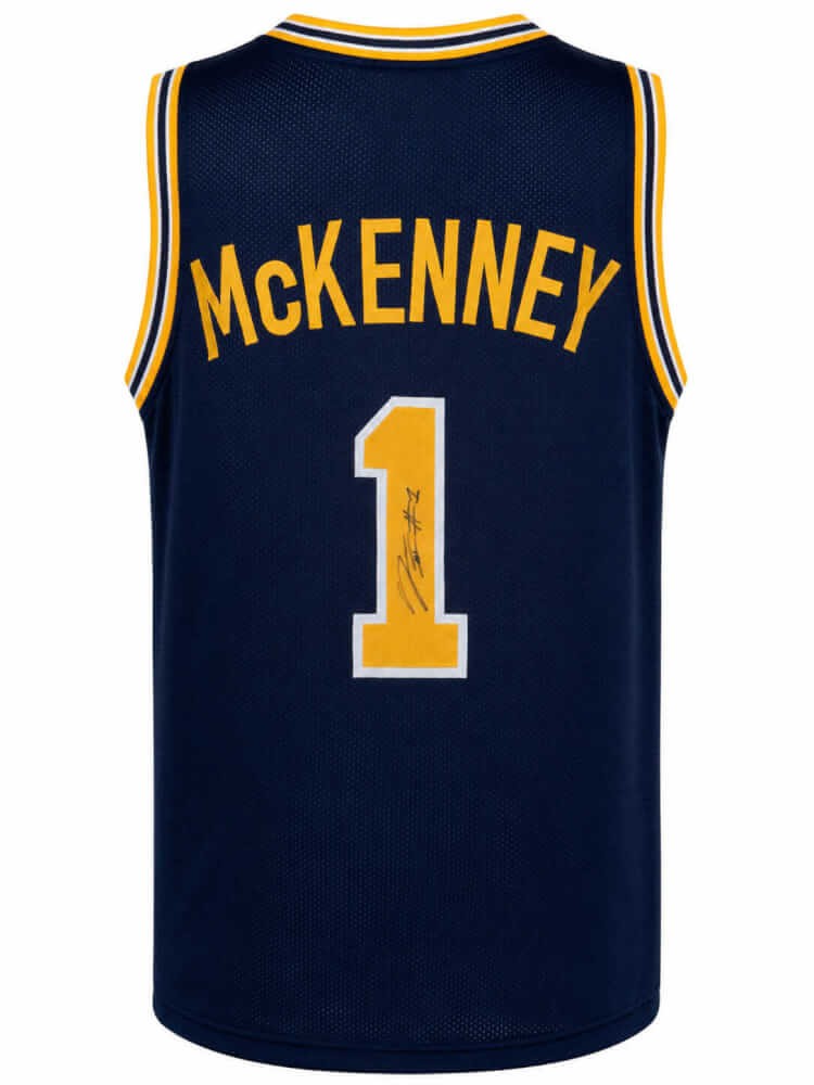 Trey McKenney Signed Navy Custom College Basketball Jersey - (SCHWARTZ COA)