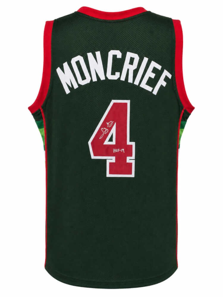Sidney Moncrief Signed Green T/B Custom Basketball Jersey w/HOF - (SCHWARTZ COA)