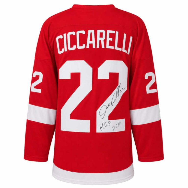 Dino Ciccarelli Signed Red Custom Hockey Jersey w/HOF 2010 - (SCHWARTZ COA)