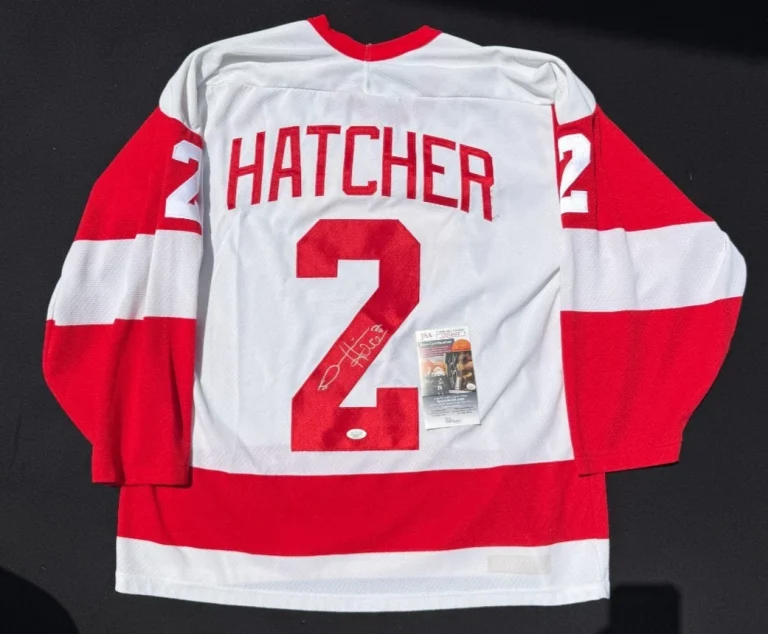 Derian Hatcher Signed Detroit Red Wings CCM Large Jersey NWOT JSA COA