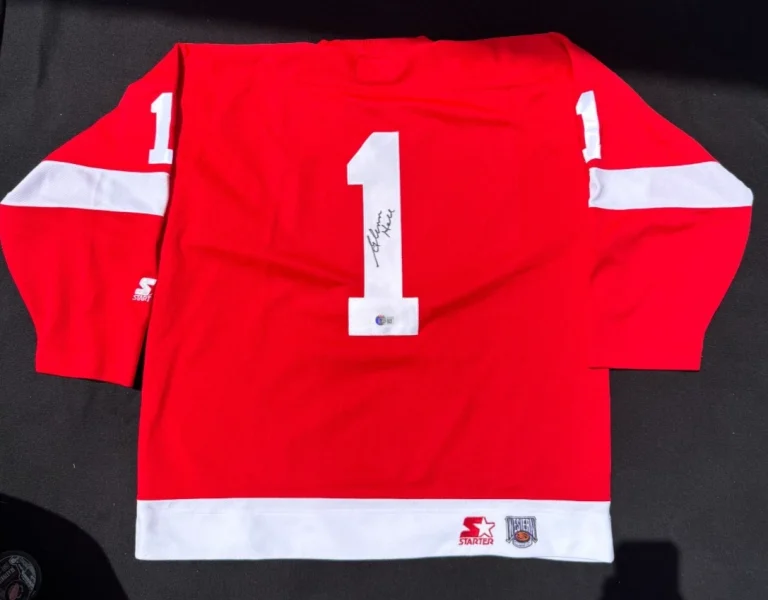 Glenn Hall Signed Detroit Red Wings XL Starter Jersey NWOT Beckett COA