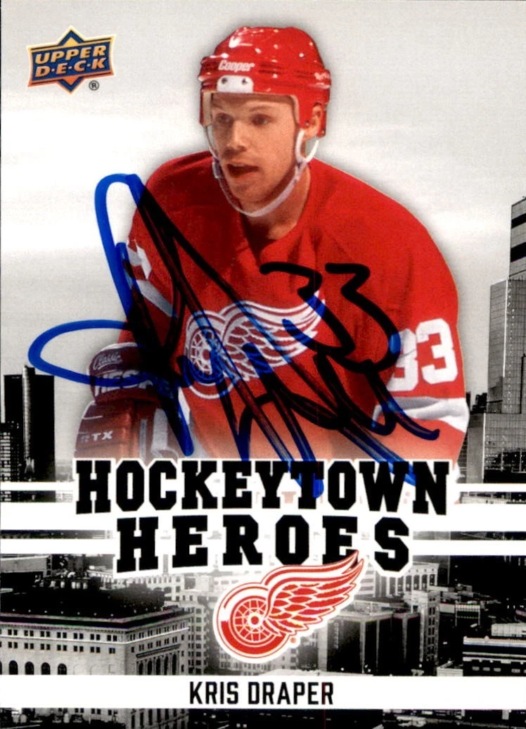 Kris Draper Signed 2025/26 UD Red Wings Centennial Hockeytown Heroes Card #HH-35