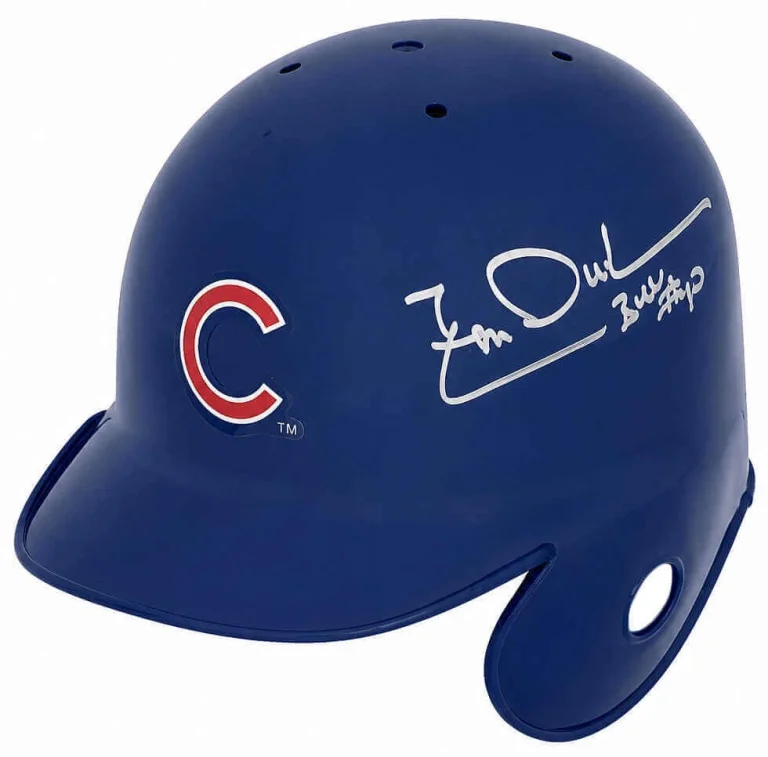 Leon Durham Signed Cubs Riddell Baseball Mini Batting Helmet w/Bull - (SS COA)