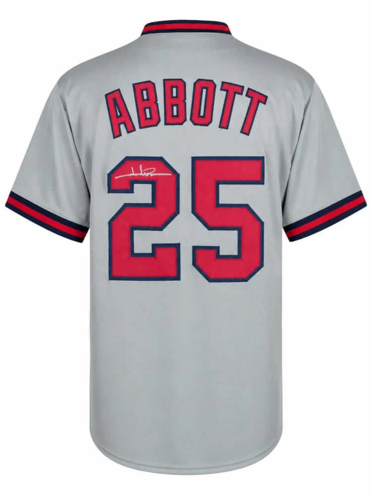 Jim Abbott Signed Grey Custom Baseball Jersey - (SCHWARTZ SPORTS COA)