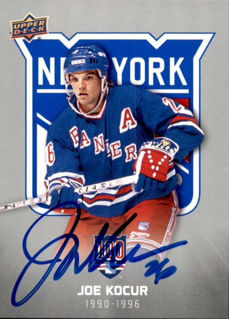 Joe Kocur Signed 2025/26 Upper Deck New York Rangers Centennial Card #39