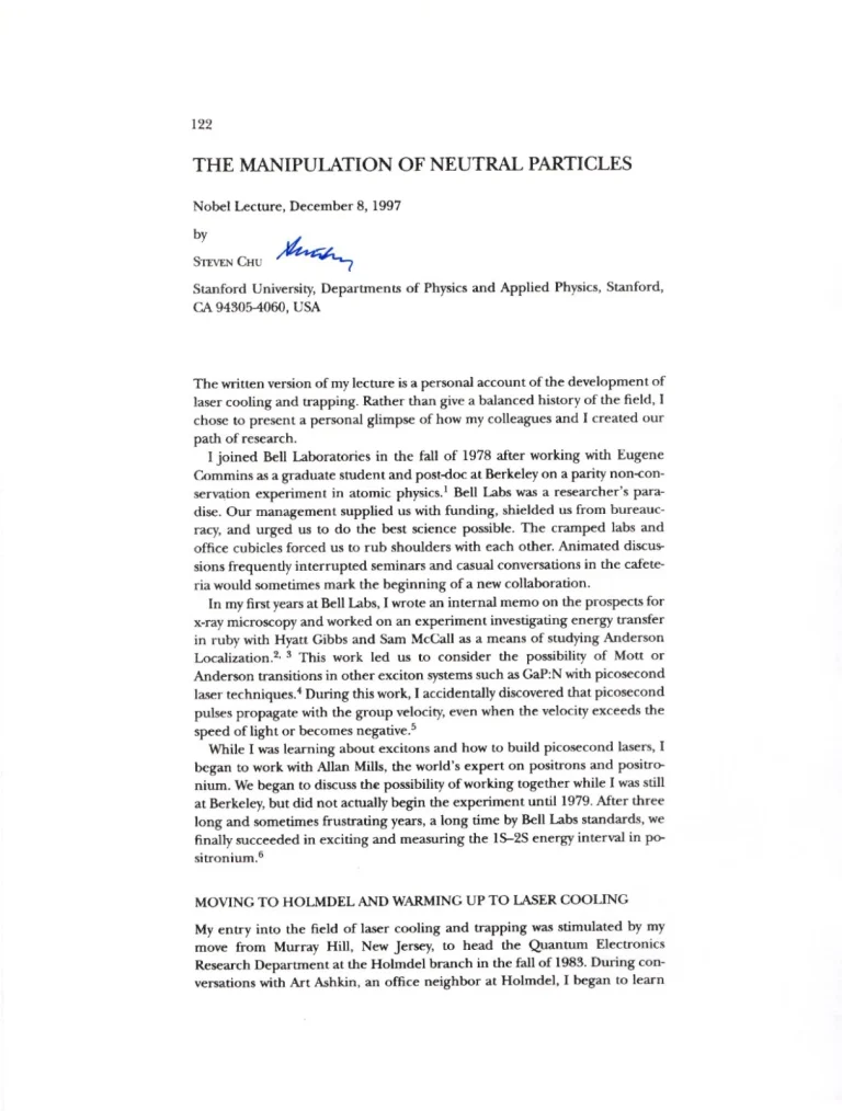 Steven Chu Nobel Prize Physics Secretary Of Energy Signed Autograph Lecture