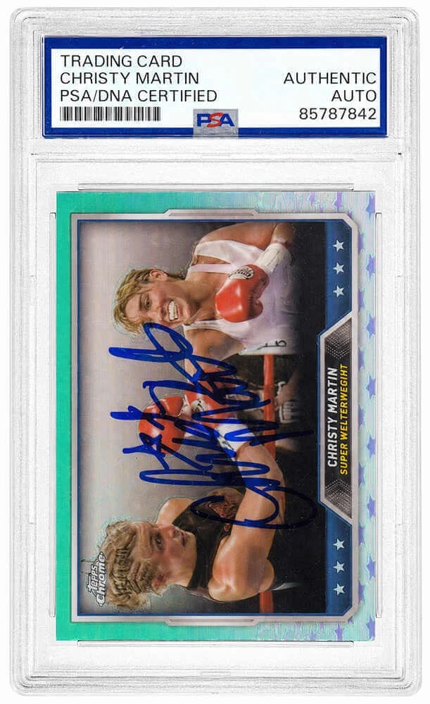 Christy Martin Signed 2024 Topps Green Chrome Boxing Trading Card #71 -(PSA/DNA)