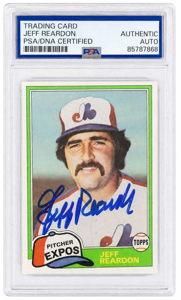 Jeff Reardon Signed Expos 1981 Topps Traded Baseball Trading Card #819 (PSA/DNA)