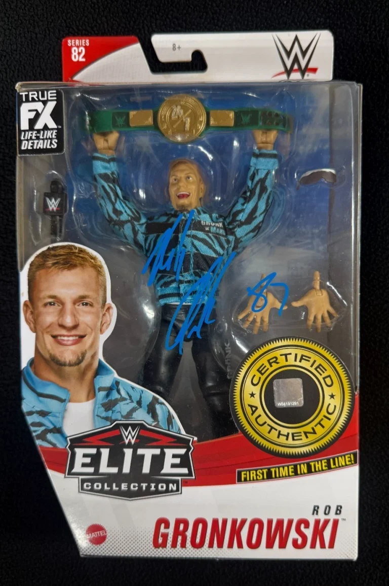 Rob Gronkowski Signed 24/7 Champion WWE Elite Action Figure BAS COA Patriots