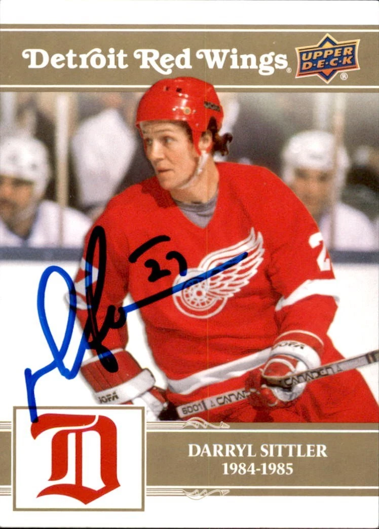 Darryl Sittler Signed 2025/26 Upper Deck Detroit Red Wings Centennial Gold Card