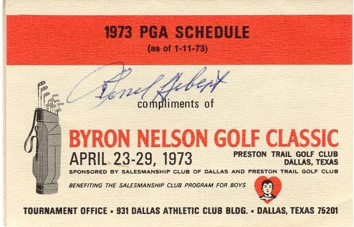 Lionel Hebert 1957 PGA Championship Champion Golf Signed Autograph 1973 Schedule