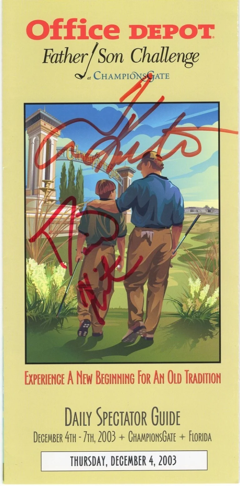 Tom Kite David Kite PGA Golf HOF Father Son Signed Autograph Spectator Guide