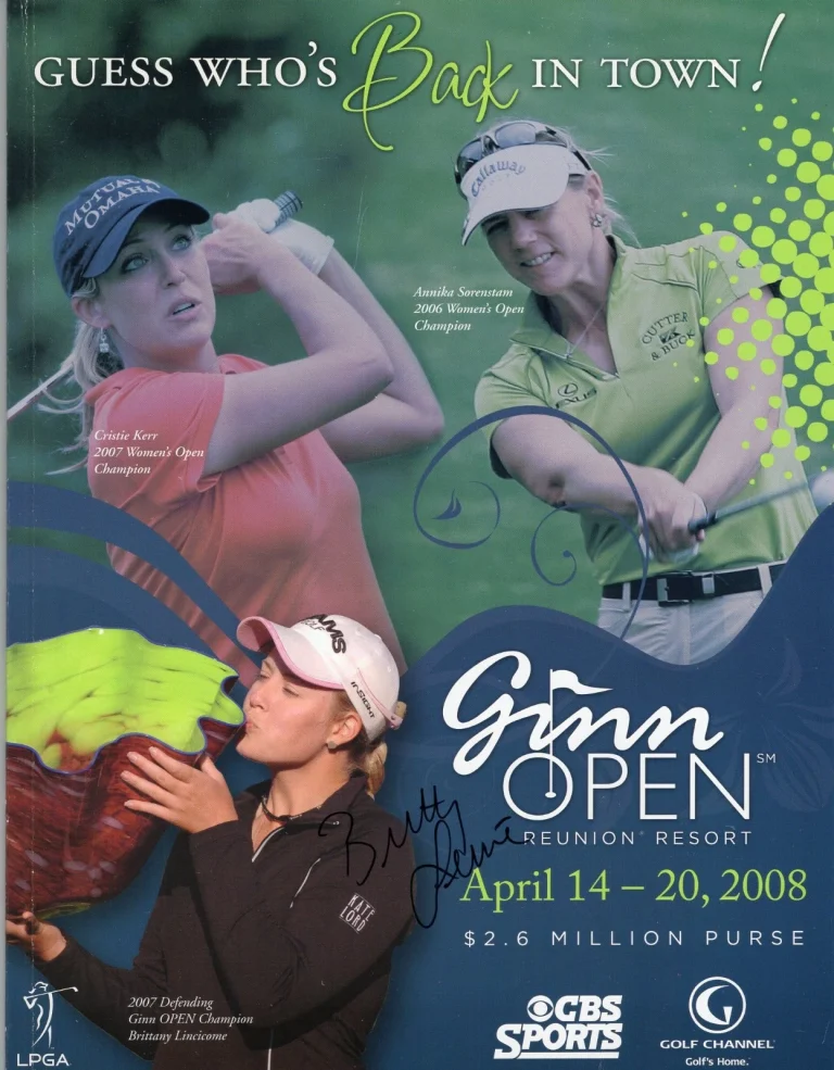 Brittany Lincicome Solheim Cup ANA Inspiration LPGA Golf Signed Autograph Progra