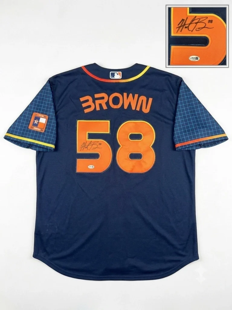 Hunter Brown Signed Jersey JSA Authentic Autograph Houston Astros Large