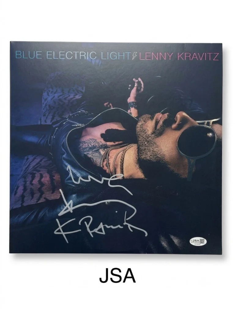 Lenny Kravitz Signed Blue Electric Light Vinyl Record Sleeve JSA Authentic Auto