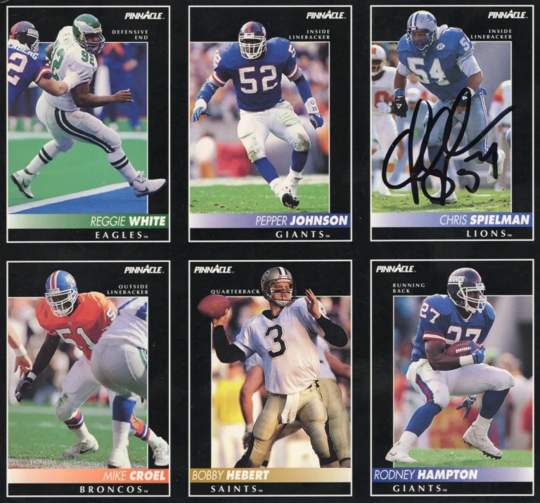 Chris Spielman Detroit Lions HOF Signed Autograph 1992 Pinnacle Promo Card Sheet