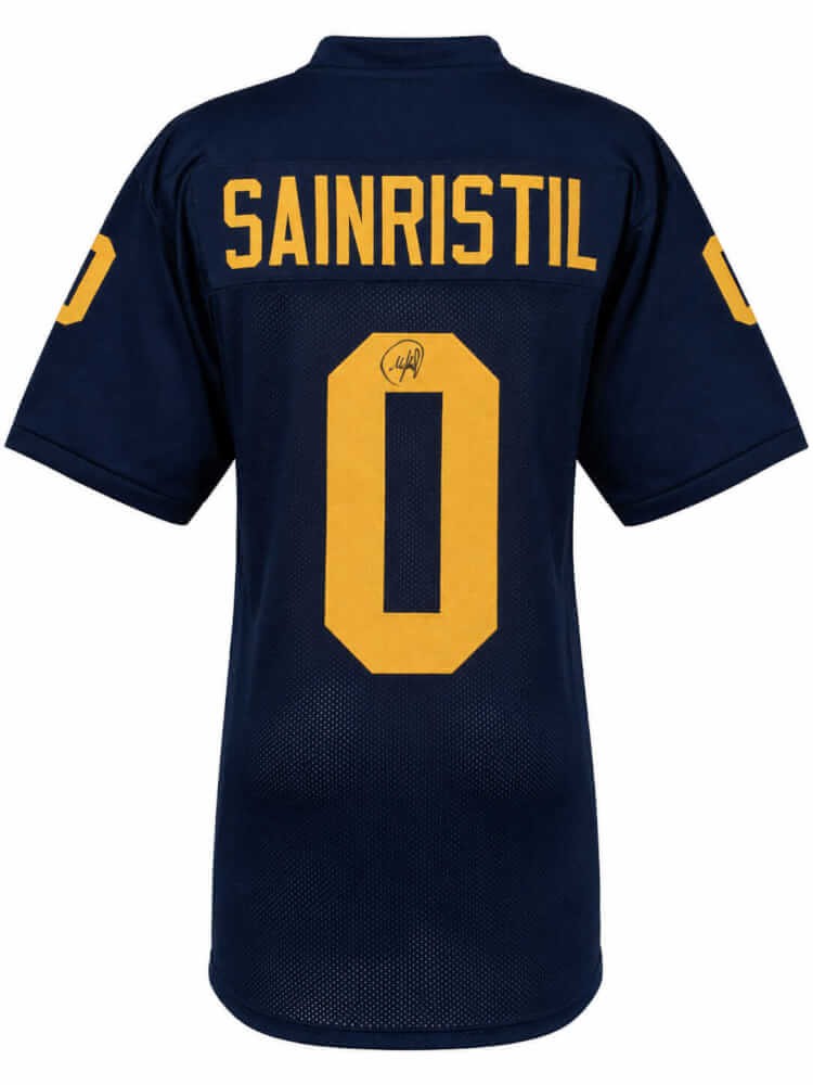 Mike Sainristil Signed Navy Custom College Football Jersey - (SCHWARTZ COA)