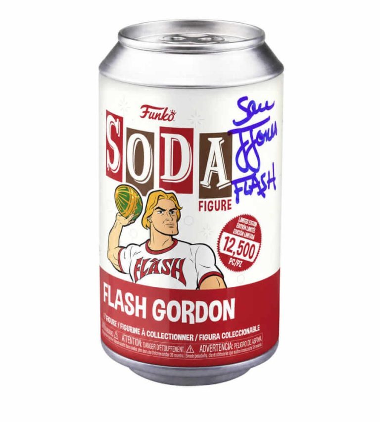 Sam J. Jones Signed Flash Gordon Soda Can Funko Vinyl Figure w/Flash - (SS COA)