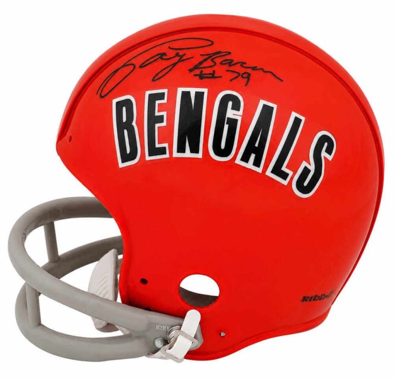Coy Bacon Signed Bengals T/B 2-Bar Riddell (VSR4) Mini Helmet - (SCHWARTZ COA)