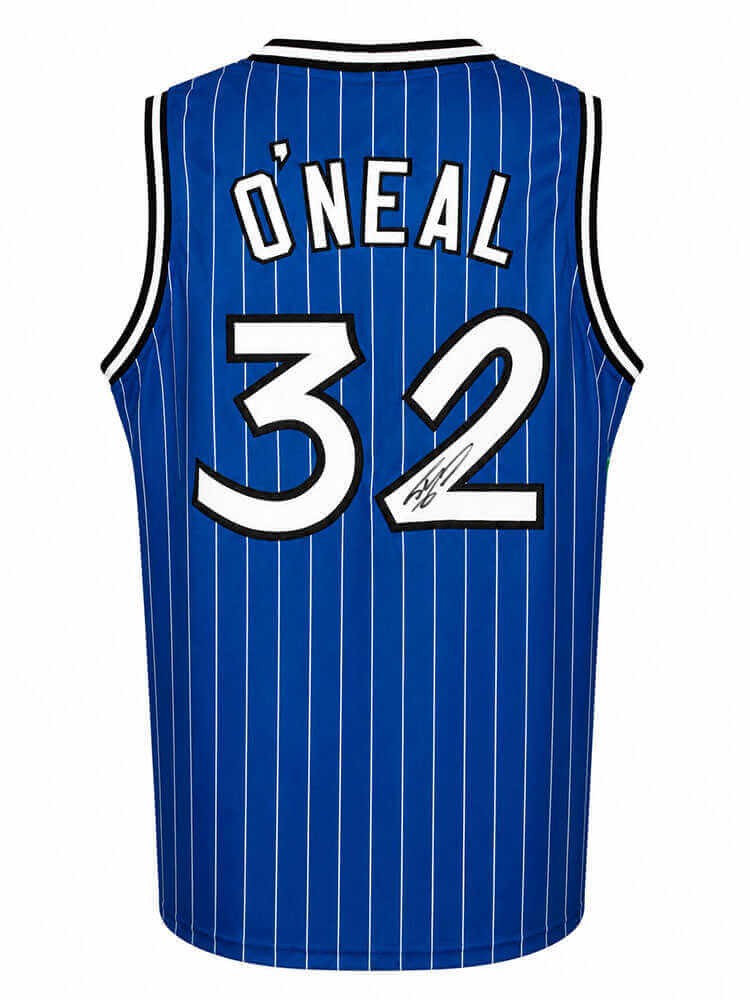 Shaquille O'Neal (MAGIC) Signed Blue T/B Custom Basketball Jersey (SCHWARTZ COA)