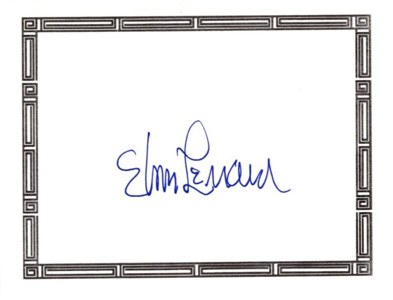 Elmore Leonard Western Justified Get Shorty Author Signed Autograph Bookplate