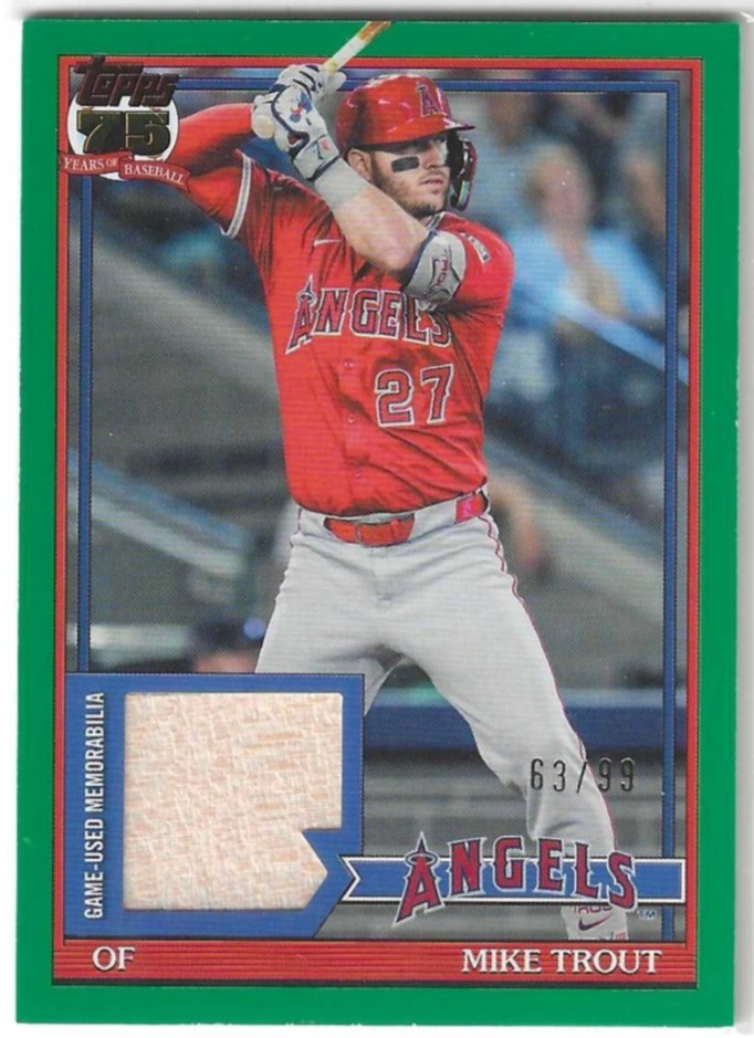 Mike Trout 2026 Topps 1991 Baseball Relic Card 91R2-MT Los Angeles Angels 63/99