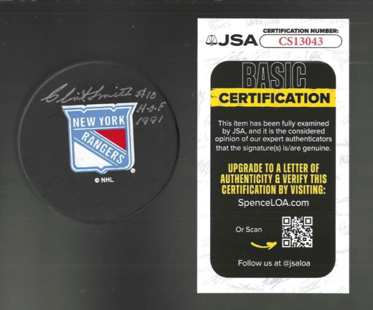 Clint Smith Signed & Inscribed New York Rangers Ravens Athletic Puck JSA COA