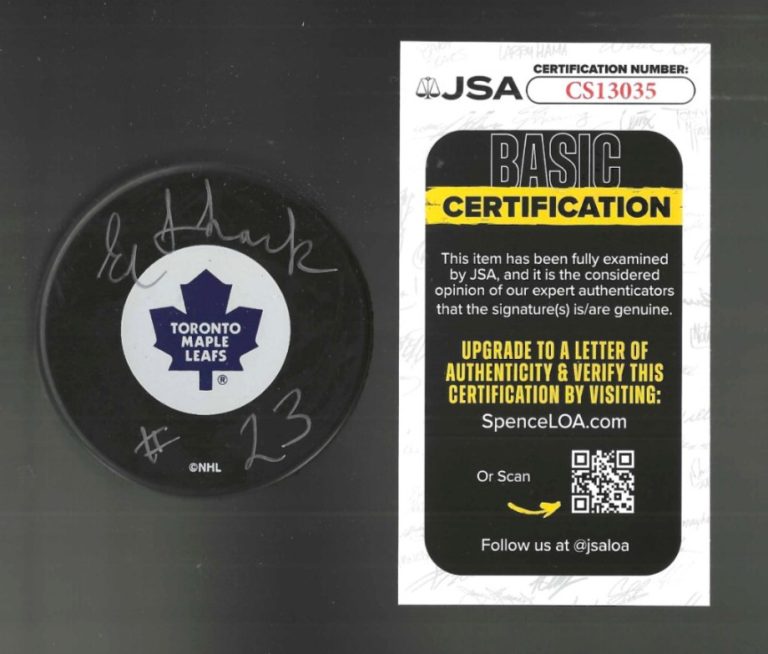 Eddie Shack Signed Toronto Maple Leafs Puck JSA COA